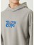 Gri Logo Baskılı Kapüşonlu Erkek Sweatshirt 5