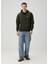 Loose Fit Haki Kapüşonlu Sweatshirt 2