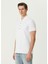 Beyaz Polo Yaka Logo Jakarlı T-Shirt 3