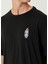 Siyah Baskı Detaylı T-Shirt 5