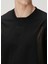 Siyah File Garni Detaylı T-Shirt 5