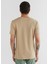 Bej Bisiklet Yaka Slim Fit Kısa Kollu Erkek T-Shirt 2