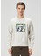 Açık Gri Baskılı Sweatshirt 1