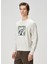 Açık Gri Baskılı Sweatshirt 3