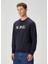 Lacivert Logo Baskılı Sweatshirt 3