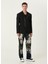 Loose Fit Lacivert Kamuflaj Detaylı Jean Pantolon 1
