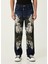 Loose Fit Lacivert Kamuflaj Detaylı Jean Pantolon 2