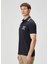 Lacivert Polo Yaka Baskılı T-Shirt 3
