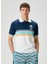 Mavi Beyaz Polo Yaka Organik Pamuk T-Shirt 1