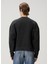 Siyah Logo Baskılı Yıpratma Detaylı Sweatshirt 4