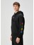Relaxed Fit Siyah Kapüşonlu Sweatshirt 3