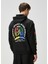 Relaxed Fit Siyah Kapüşonlu Sweatshirt 4