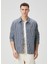 Indigo Çizgi Desenli Denim Ceket 2