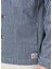 Indigo Çizgi Desenli Denim Ceket 6