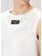 Beyaz Logo Detaylı Kolsuz T-Shirt 5