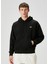 Siyah Kapüşonlu Logo Baskılı Sweatshirt 1