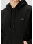 Siyah Kapüşonlu Logo Baskılı Sweatshirt 5