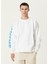 Beyaz Logo Baskılı Sweatshirt 1