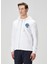 Beyaz Kapüşonlu Logo Nakışlı Sweatshirt 3