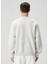 Gri Figür Nakışlı Organik Pamuk Sweatshirt 4