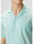 Camicia Turkuaz Beyaz Çizgili Kısa Kollu Gömlek 5