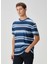 Indigo Çizgi Desenli T-Shirt 3