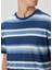Indigo Çizgi Desenli T-Shirt 5