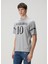 Gri Logo Detaylı T-Shirt 3