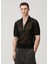 Siyah Polo Yaka File Dokulu T-Shirt 1