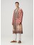 Kırmızı Etnik Desenli Ipek Kimono 2