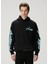 Siyah Mavi Kapüşonlu Sweatshirt 1