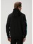 Siyah Mavi Kapüşonlu Sweatshirt 4