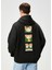 Recipe Siyah Baskılı Kapüşonlu Erkek Sweatshirt 3