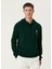 Koyu Yeşil Kapüşonlu Yün Sweatshirt 1