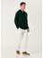 Koyu Yeşil Kapüşonlu Yün Sweatshirt 2