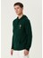 Koyu Yeşil Kapüşonlu Yün Sweatshirt 3