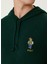 Koyu Yeşil Kapüşonlu Yün Sweatshirt 5
