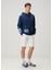 Indigo Kapüşonlu Patchwork Detaylı Sweatshirt 2