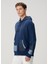 Indigo Kapüşonlu Patchwork Detaylı Sweatshirt 3