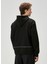 Siyah Kapüşonlu Fermuar Detaylı Sweatshirt 4