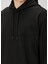 Siyah Kapüşonlu Fermuar Detaylı Sweatshirt 5