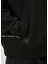 Siyah Kapüşonlu Fermuar Detaylı Sweatshirt 6