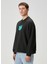 Big Fish Siyah Baskılı Uzun Kollu Erkek Sweatshirt 2