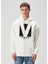 Fildişi Kapüşonlu Logo Baskılı Sweatshirt 1