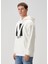 Fildişi Kapüşonlu Logo Baskılı Sweatshirt 3