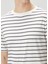 Mavi Beyaz Çizgi Desenli Ipek T-Shirt 5