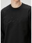 Relaxed Fit Siyah Logo Nakışlı Sweatshirt 5