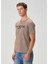 Bej Kahverengi Çizgi Desenli T-Shirt 3