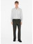 Beyaz Pamuklu Relaxed Fit Striped Uzun Kollu Erkek Gömlek 2