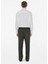 Beyaz Pamuklu Relaxed Fit Striped Uzun Kollu Erkek Gömlek 4